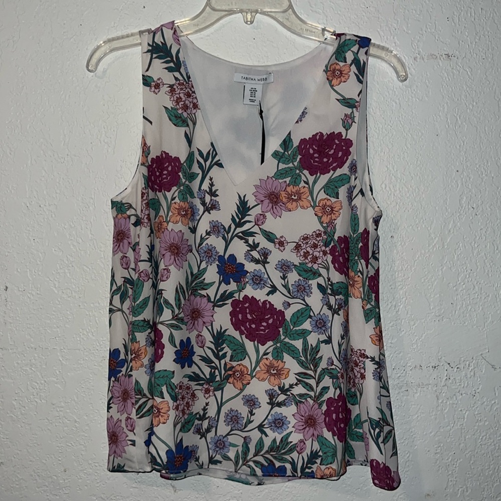 Tabitha Webb - women’s floral sleeveless vest blouse - size medium NWT